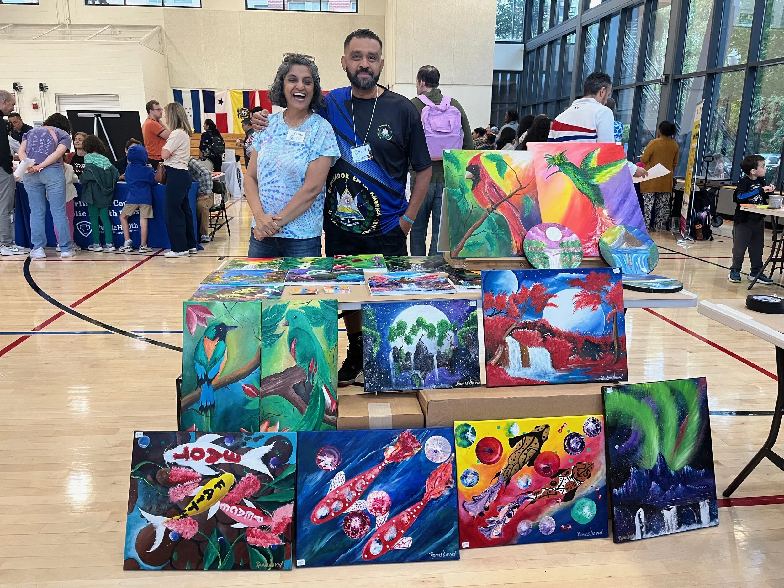 David's paintings on display