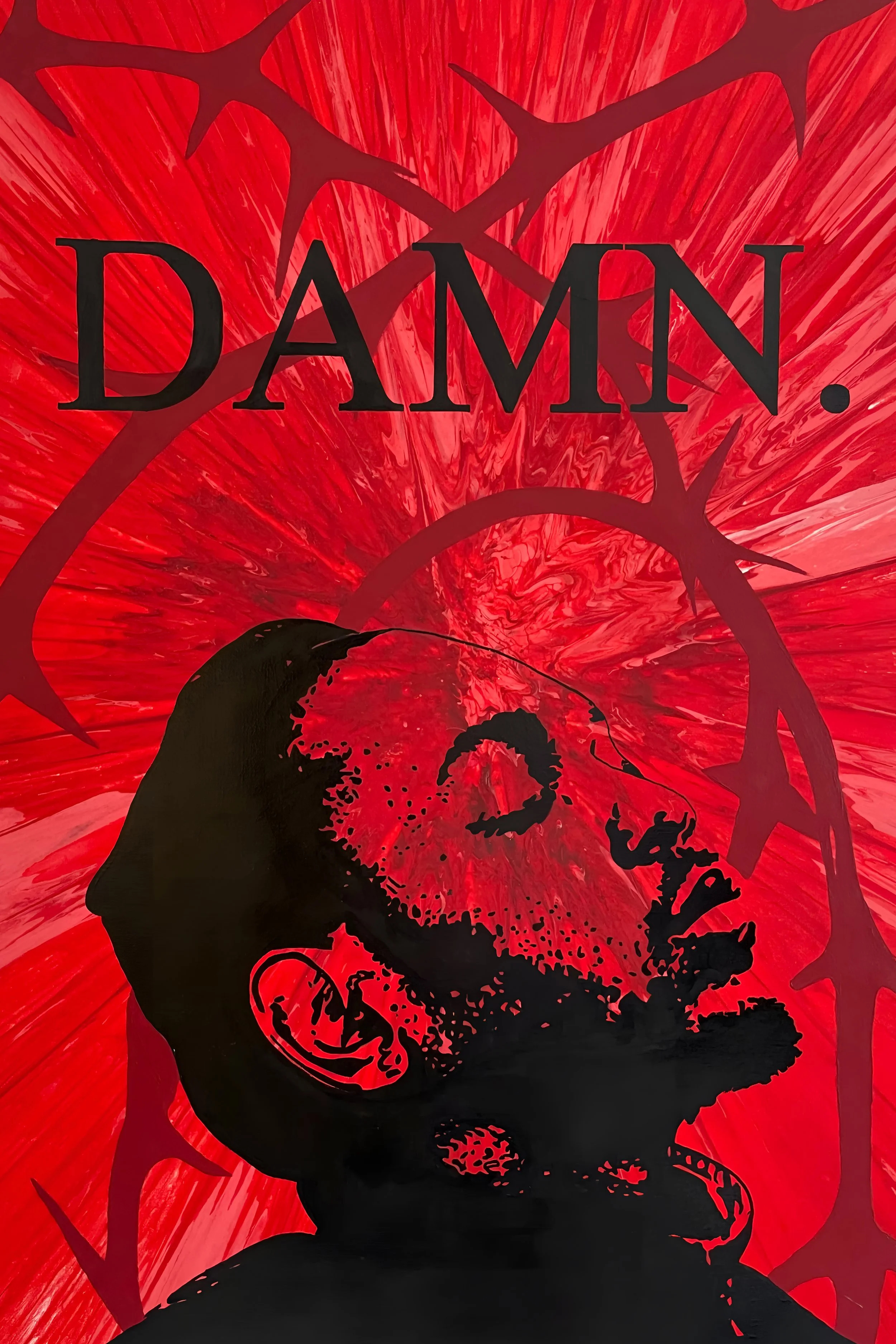 "KENDRICK", 2024 (collab w Tarnawska). Acrylic, spray on canvas- 70 x 100 cm. No.