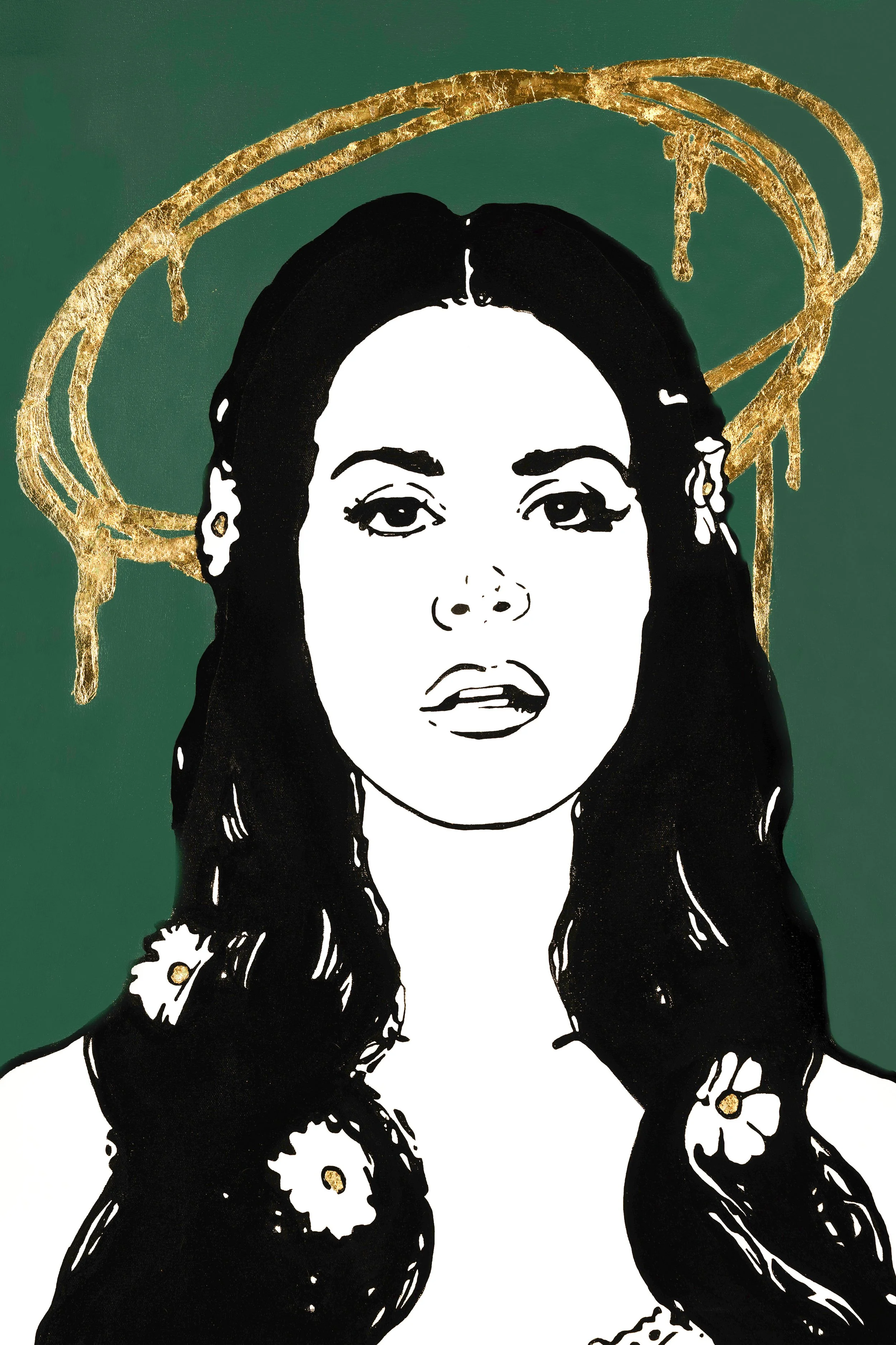 "LANA", 2024 (collab w Tarnawska). Acrylic, spray on canvas- 70 x 100 cm. No.
