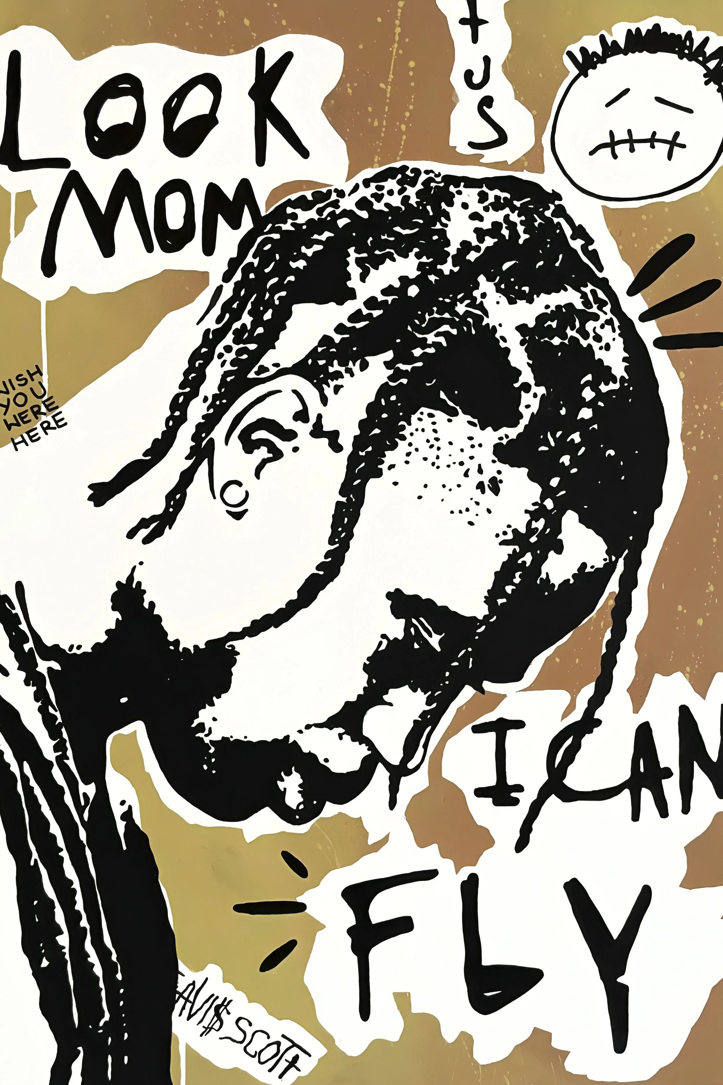 "TRAVIS", 2024 (collab w Tarnawska). Acrylic, spray on canvas- 70 x 100 cm. No.