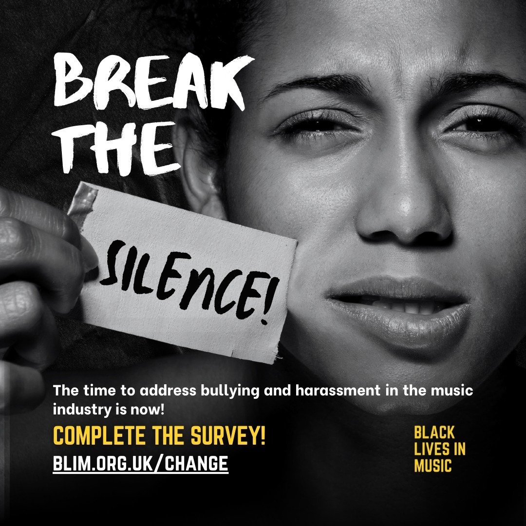 ATTENTION ALL MUSIC CREATORS &amp; PROFESSIONALS! 
It&rsquo;s time to come together and end bullying and harassment. 

Your voice matters! Complete @BlackLivesinMusic&rsquo;s survey now and help create a safer music industry: blim.org.uk/change [link