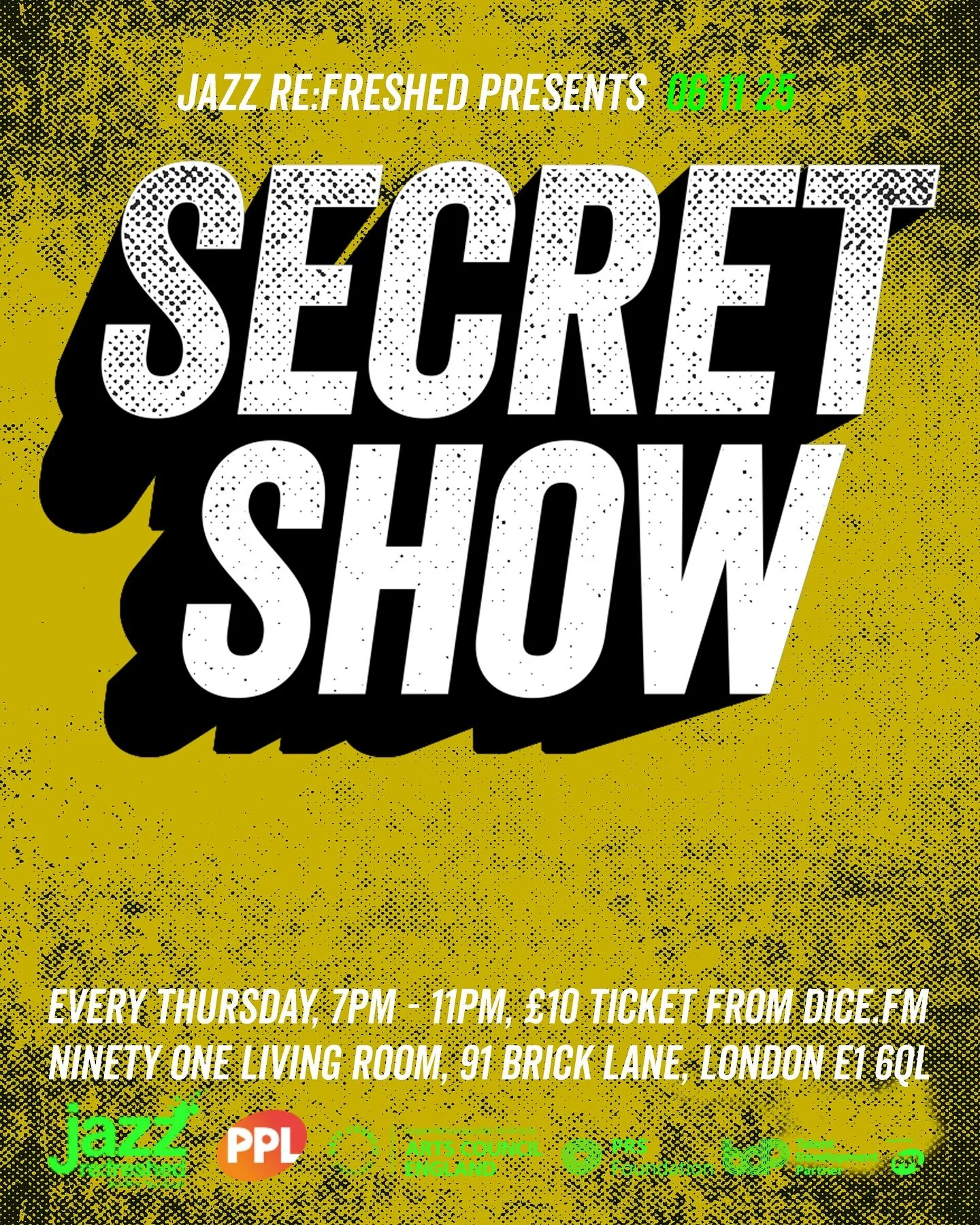 🚨SECRET SHOW! 
With only 4 shows left at 91Livingroom we thought we would try something EXTRAVAGANTLY EPIC before we leave. 

This Thursday is going to be wild. 
Tickets &pound;10 https://link.dice.fm/d1d3f6a16ec7 [link in bio &amp; stories] 

Don&r