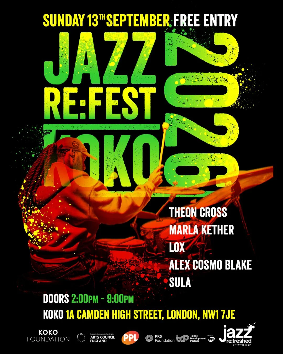 🚨 THIS YEAR'S LINE UP 🚨

Now on its 13th edition, JAZZ RE:FEST 2026 will be showcasing some of the most compelling voices shaping the UK&rsquo;s contemporary jazz landscape today:
THEON CROSS &amp; FRIENDS / @theon_cross
SULA / @sulatrio
MARLA KETH