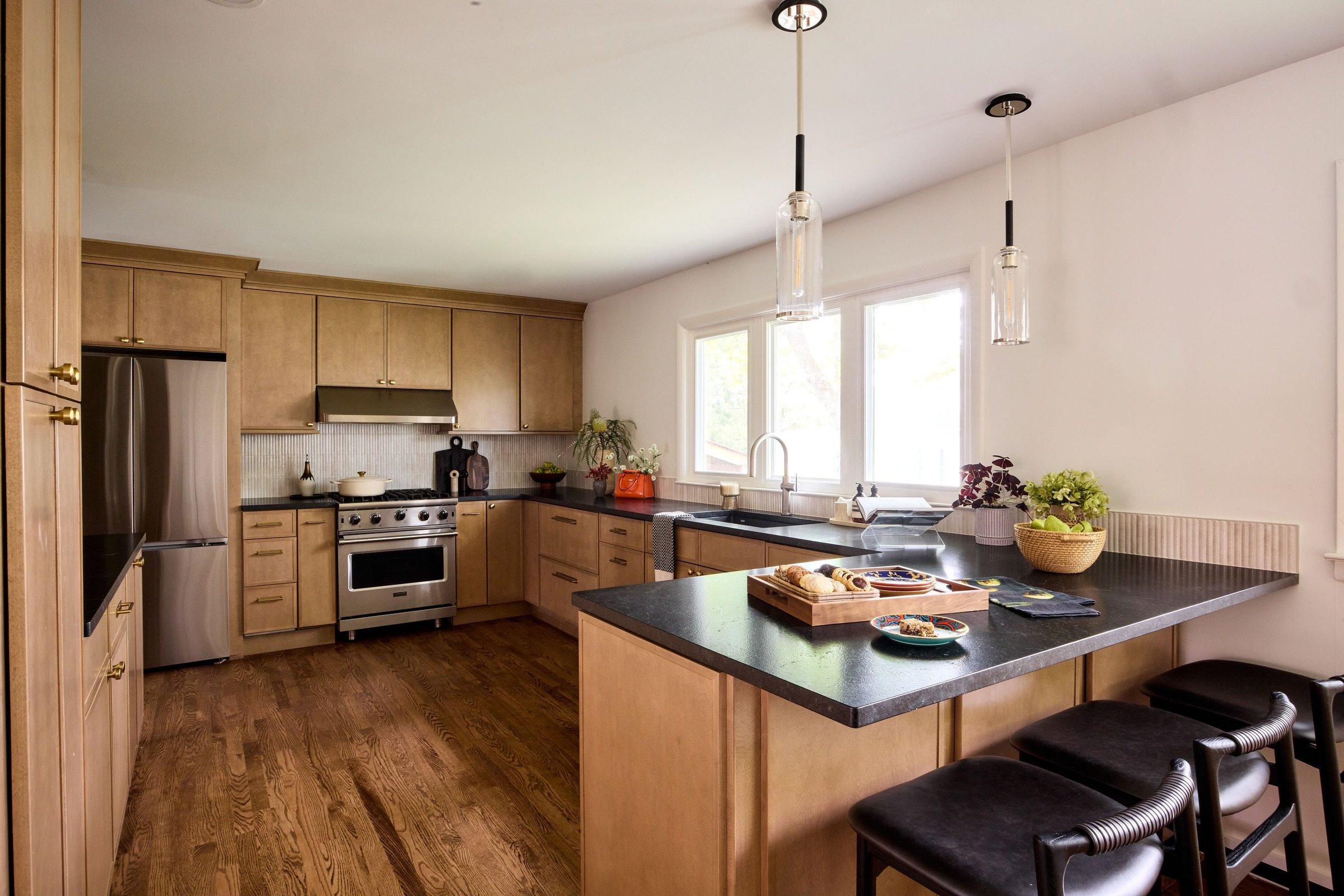 To really appreciate the end result, you have to check out the before. 

➡️ the listing photos before our clients purchased the home 

&bull; Removed the wall dividing the kitchen and dining room, turning it in to the peninsula. &bull; We expanded th