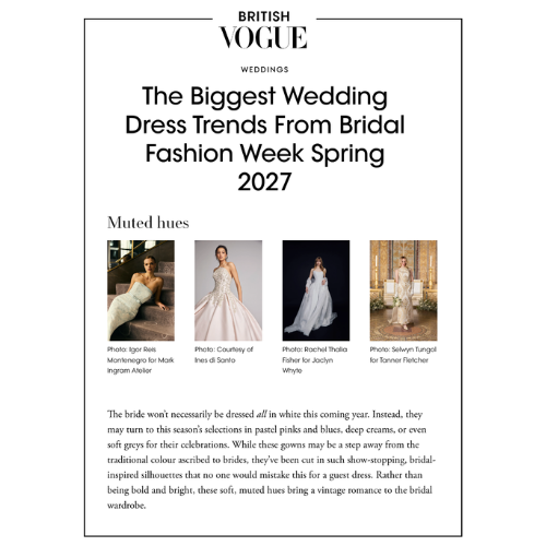 The Biggest Wedding Dress Trends From Bridal Fashion Week Spring 2027