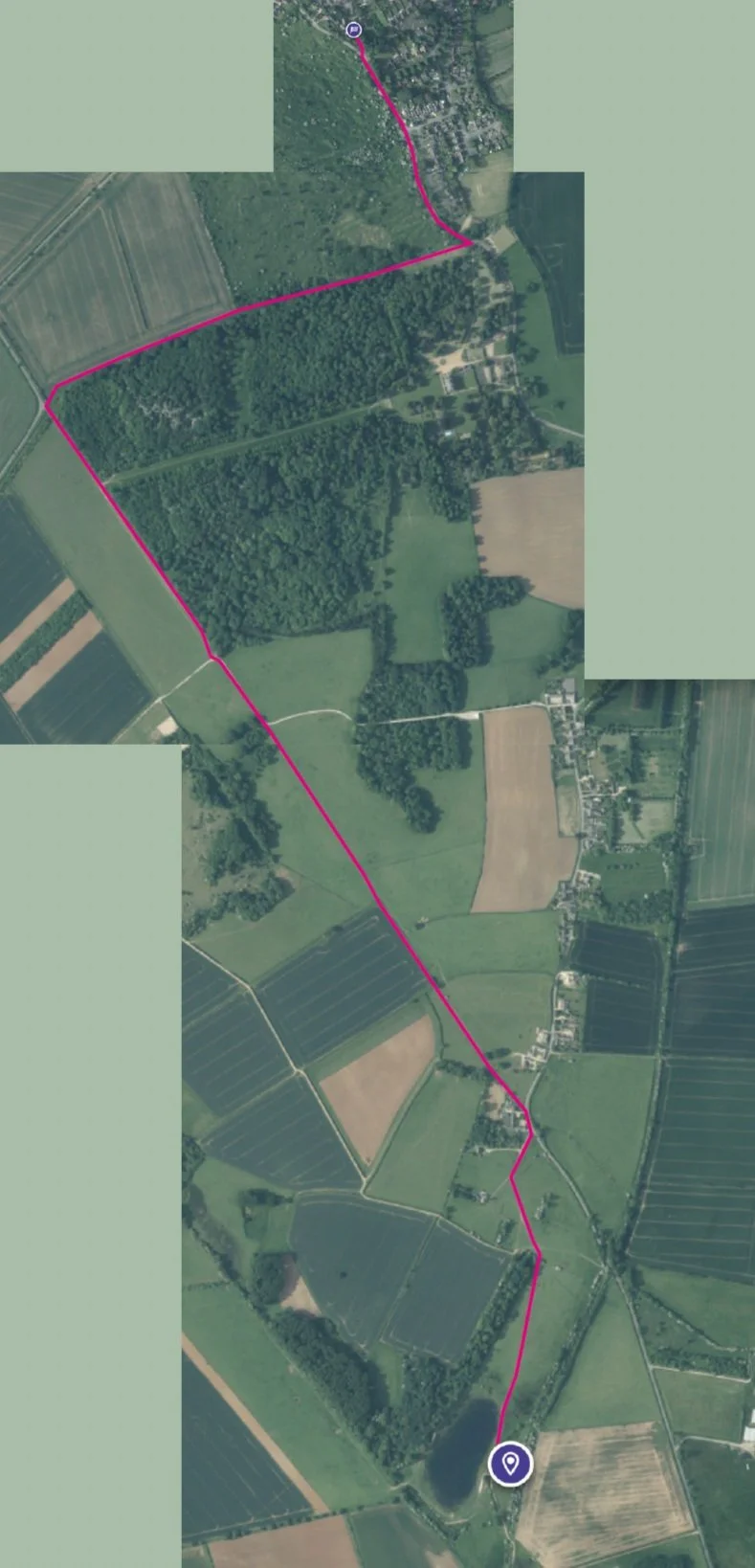 A satellite image of a walk to do around the Nest