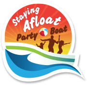 Staying Afloat Party Boat Logo on Captain Getaways website for partnership.
