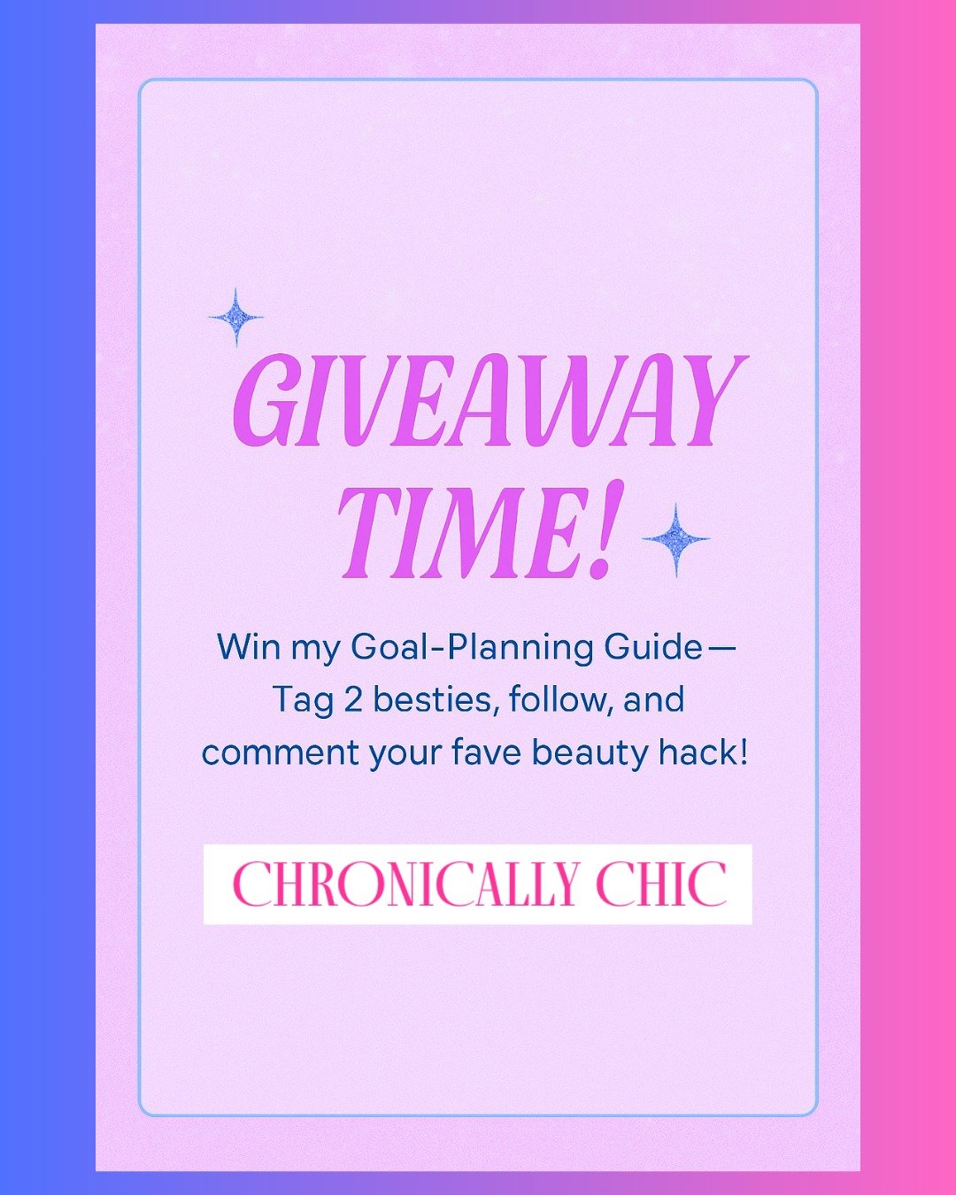 ✨ GIVEAWAY TIME! ✨ 

I&rsquo;m giving away 1 copy of &quot;Plan Your Year, Plan Your Life: The Chronically Chic Guide to ACTUALLY Achieving Your Goals&quot;

It's my personal planning system that helps you go from ✨brain fog✨ to &ldquo;who is she?!&r