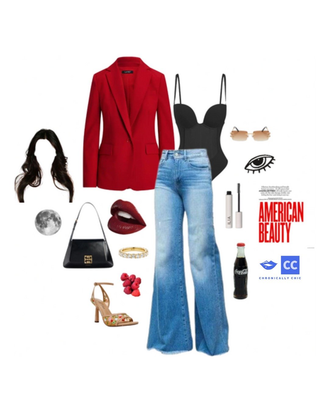 ❤️🎆💙
Mascara: @iliabeauty 
Ring: @mejuri 
Sunglasses: @shopcider 
Bodysuit: @micas.official 
Shoes: @macys 
Blazer: @ralphlauren 
Bag: @givenchy