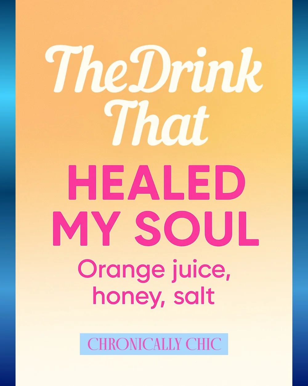 I thought I was going to puke, I was in physical pain, and literally crying on the floor. This drink changed everything. 

I know it sounds dramatic, but that was me. I was at my absolute lowest, drained, exhausted, barely functioning. I needed somet