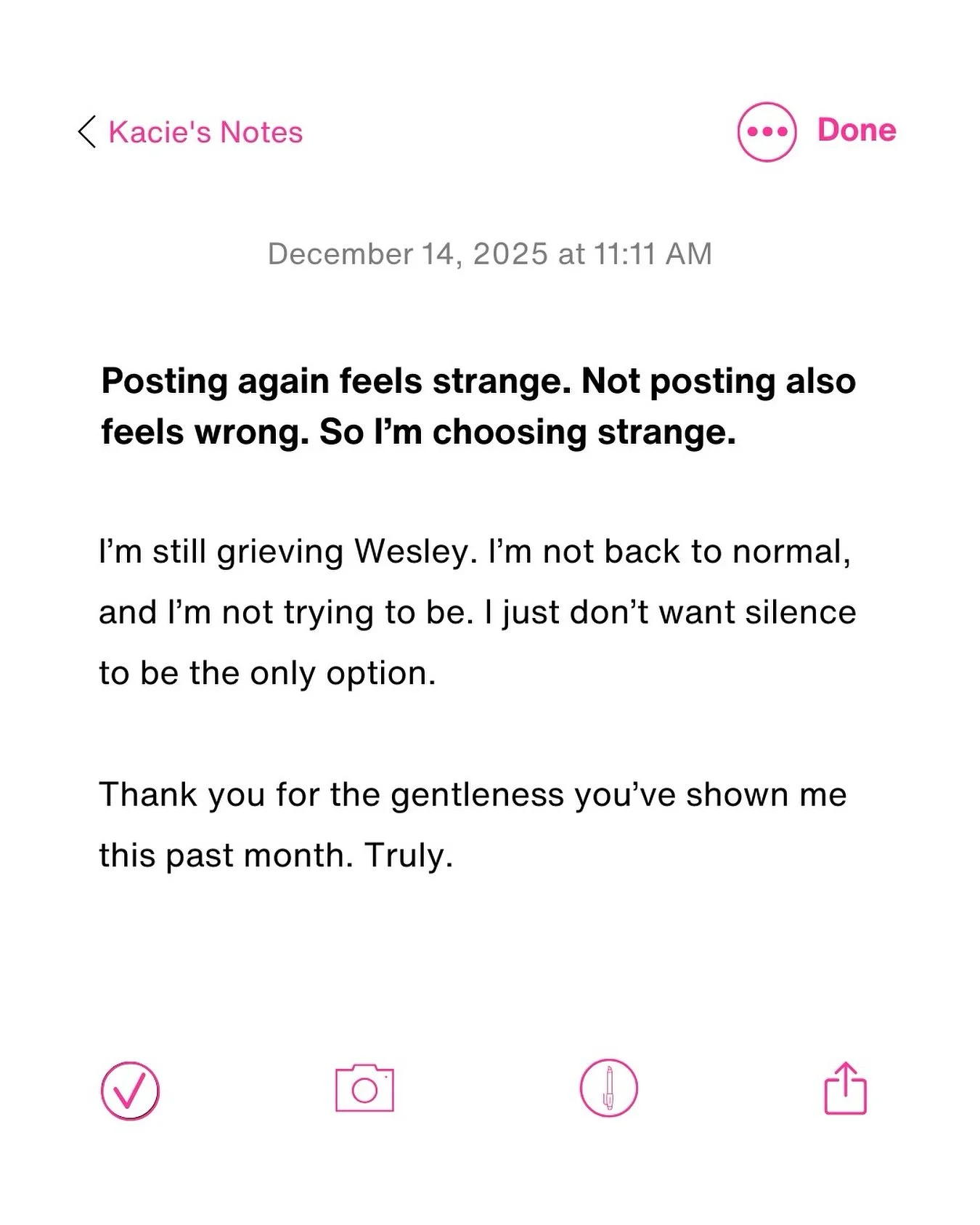 I posted about Wesley a few days ago, and since then I&rsquo;ve been sitting in that in-between place where I don&rsquo;t regret sharing, but I also don&rsquo;t quite know how to step back into normal life afterward.

What complicated things even mor