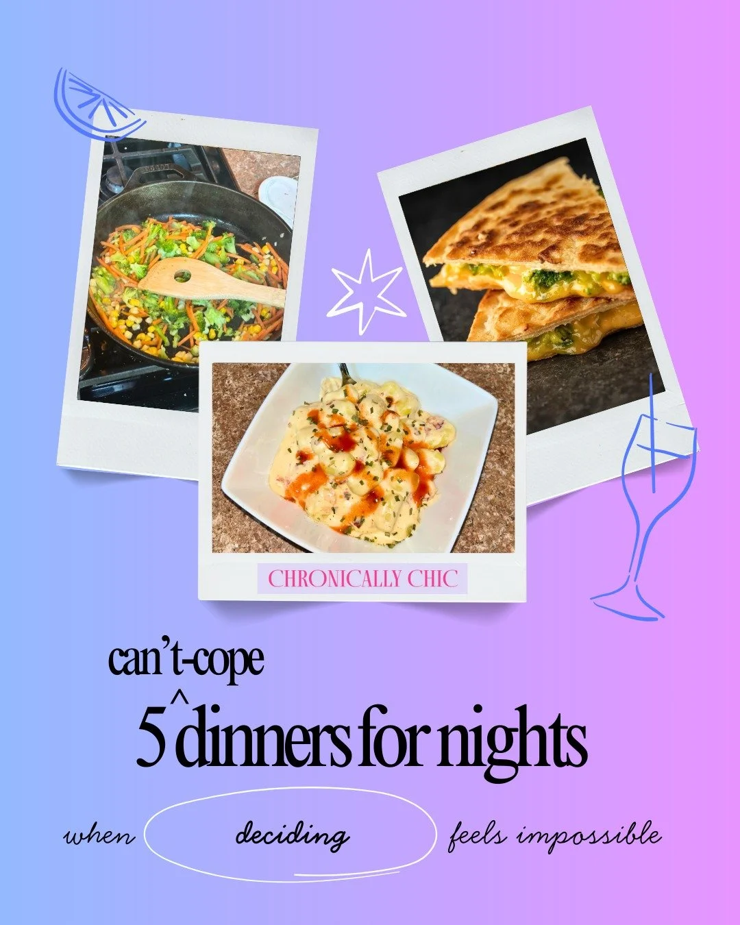 Sometimes the day takes everything, and dinner is just the last little boss fight.

These are my 5 can&rsquo;t-cope dinners, aka what I make when I can&rsquo;t handle one more choice. 

Full list with recipes on the blog! Link in bio!! 💖✨