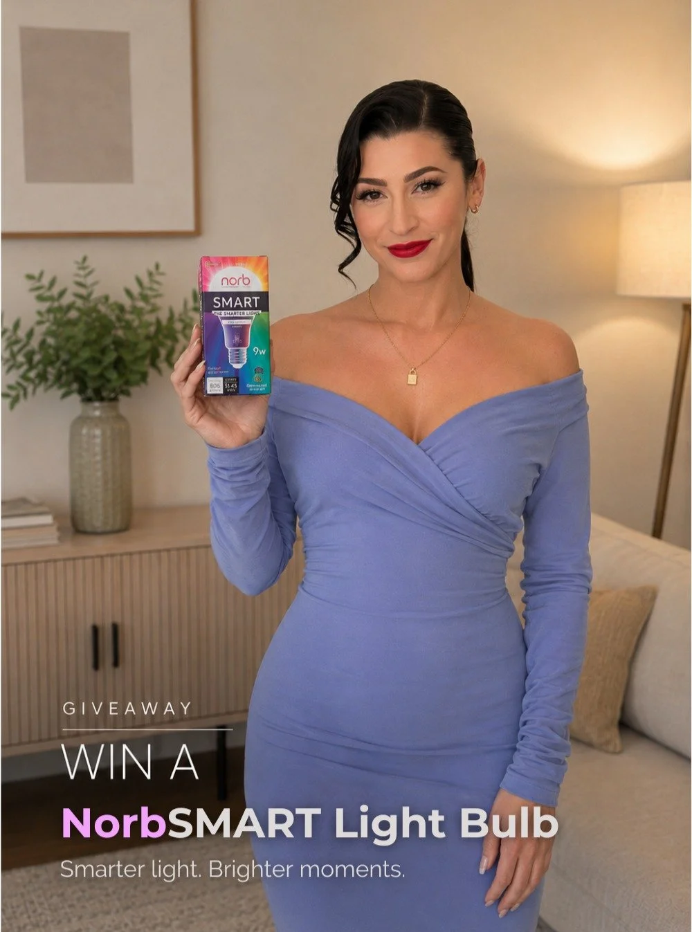I&rsquo;ve been living under my Norb Lights for almost a year now! 

My home never looked more gorgeous (and frankly, neither have I!) I think everyone deserves to feel that way in their own space, so I&rsquo;m giving one of Norb&rsquo;s Smart Bulbs 