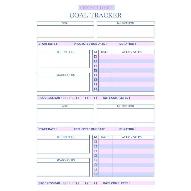The Goal Getter (Printable) Goal Tracker — Chronically Chic