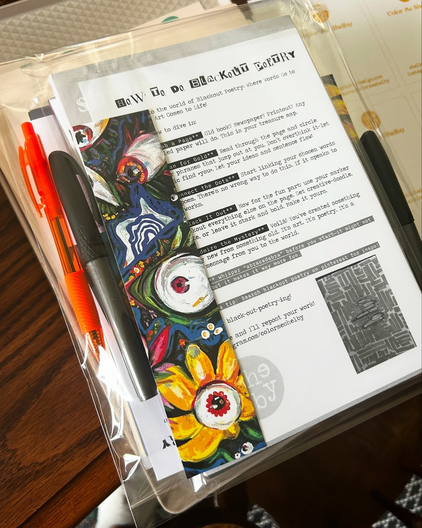 Made a handful of #blackoutpoetry kits for @lawrencekspride! It&rsquo;s the most fun event of the year. Excited to sell these, some art prints, and other goodies on June 7th! 🖤 🌈 #lfk #lawrenceks