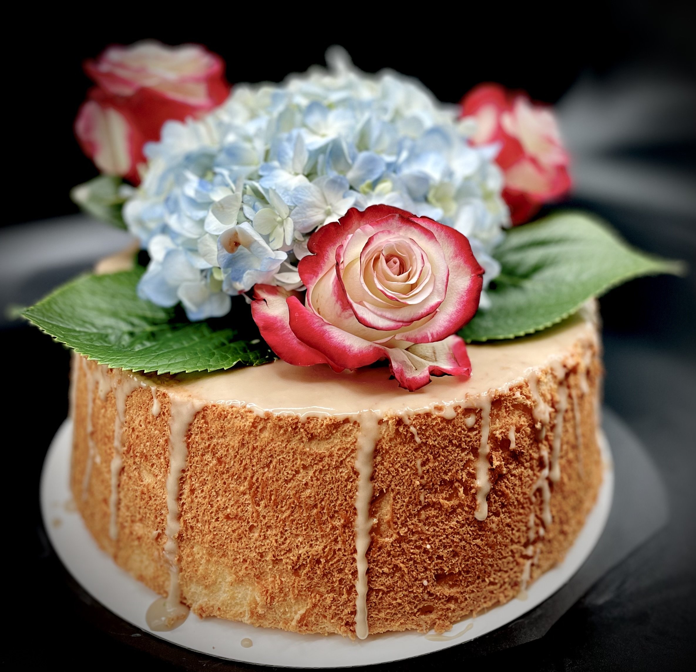Angel Food Cake with custom flowers.jpeg