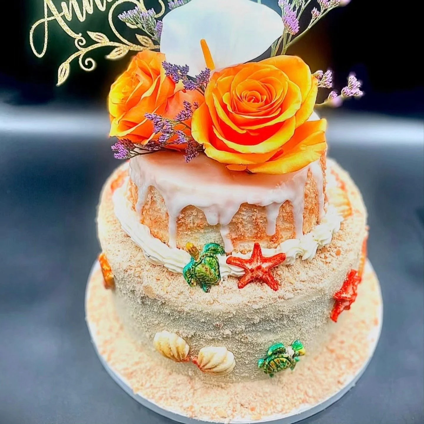 AFC-Vanilla Bean Anniversary Beach Theme Cake.jpg