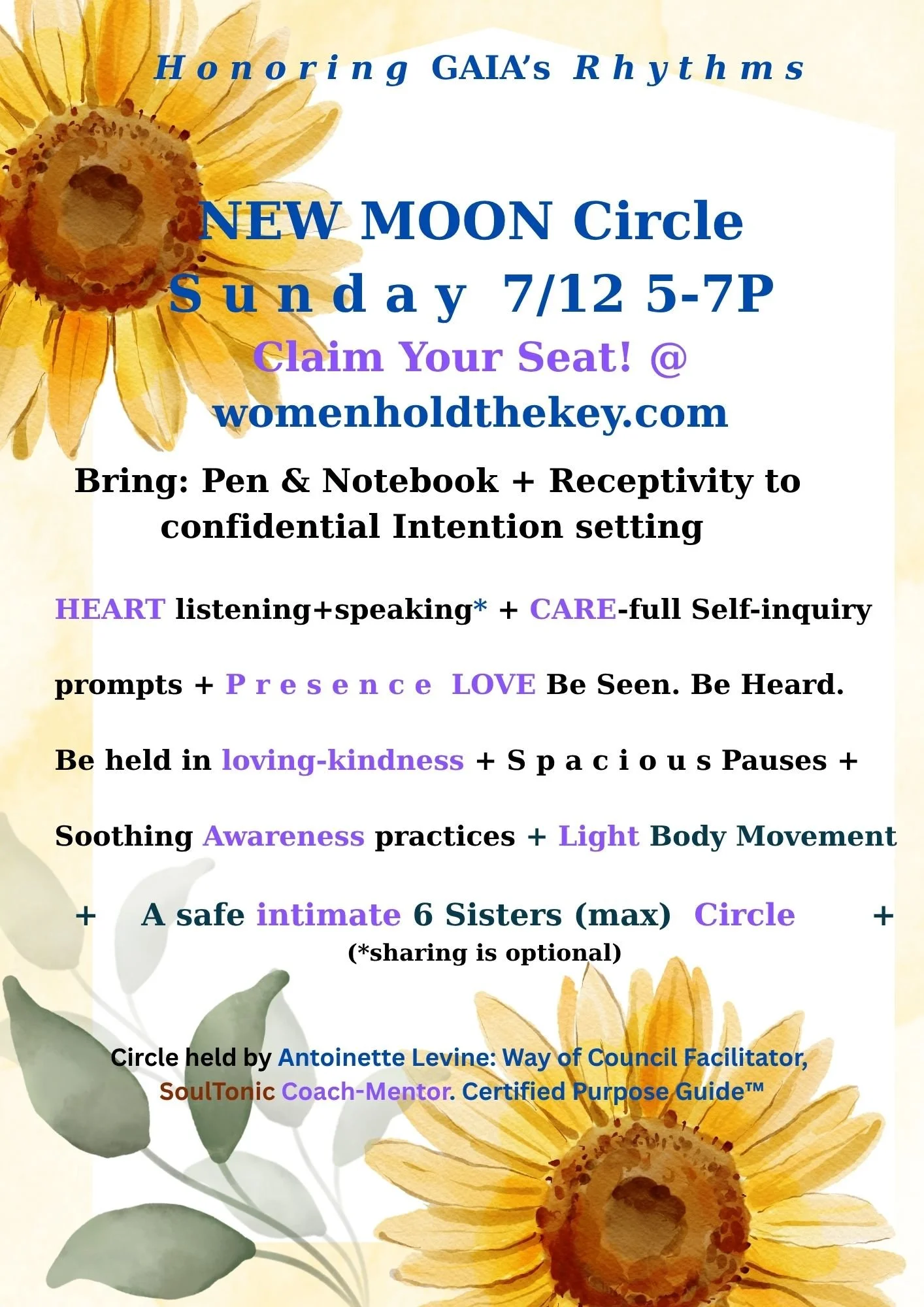 Honoring Gaia's Rhythms: New Moon Circle