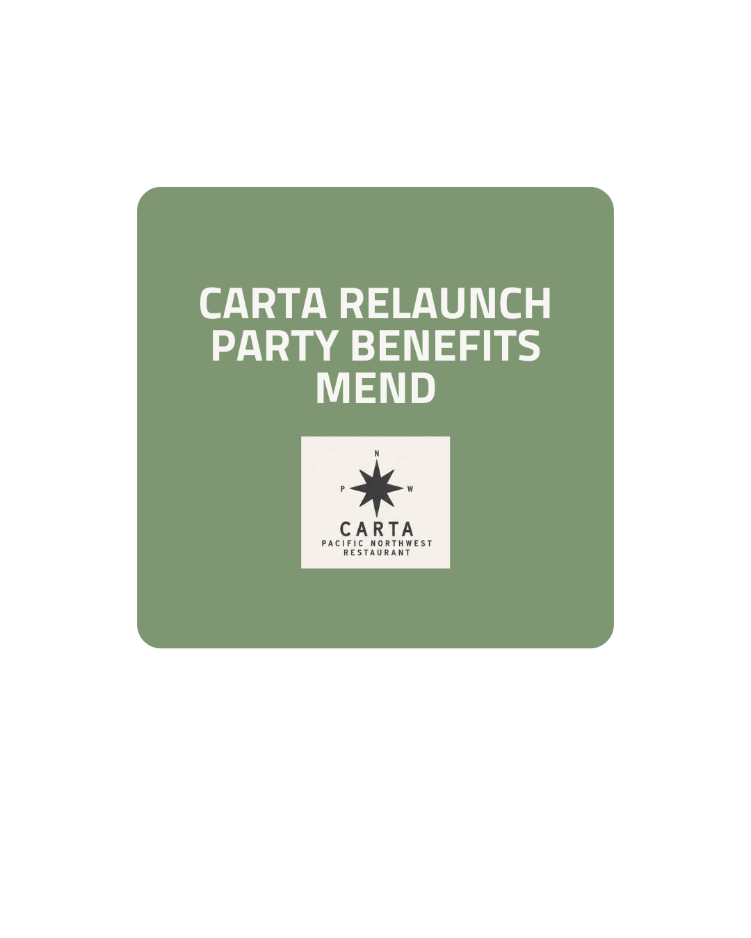 Carta Relaunch Event Benefits MEND