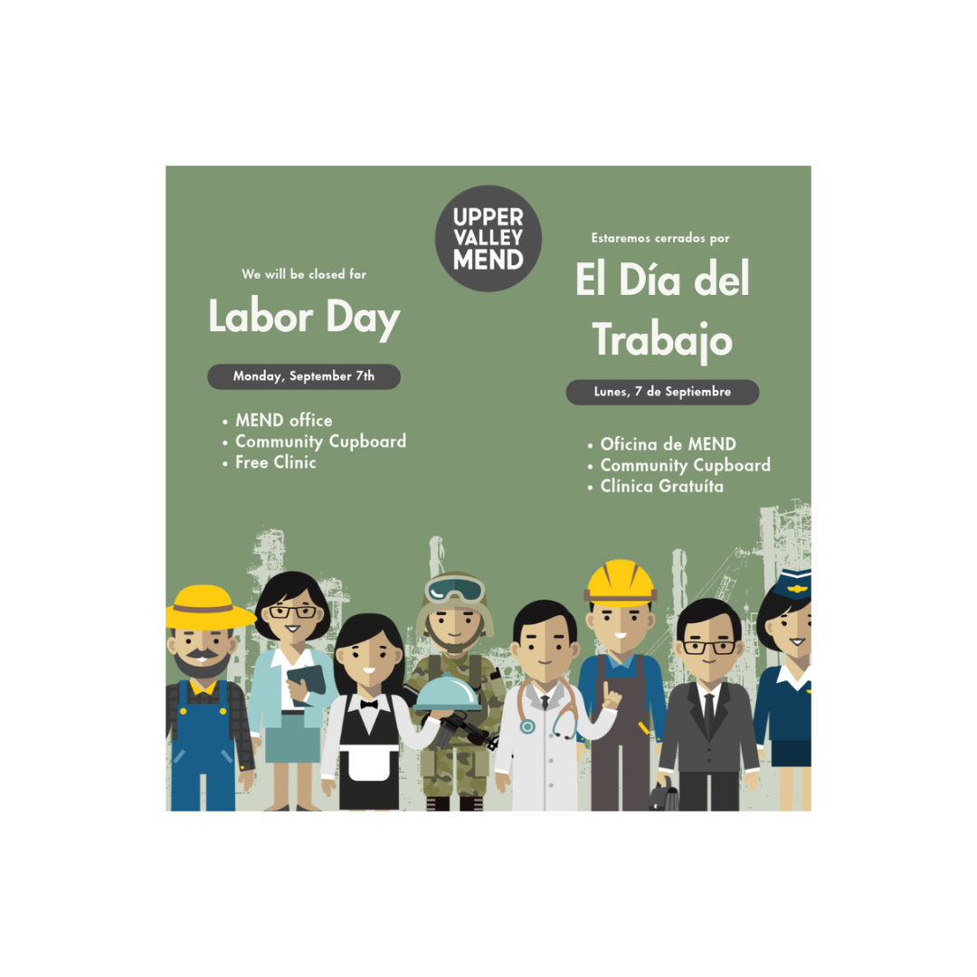 MEND Programs Closed for Labor Day