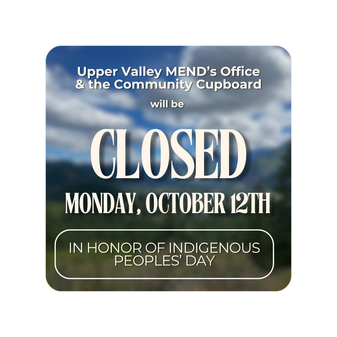 MEND Office &amp; Community Cupboard Closed for Indigenous Peoples’Day