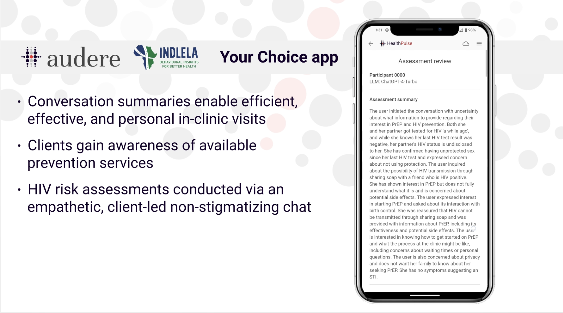 Breaking barriers: harnessing artificial intelligence for a stigma-free, efficient HIV prevention assessment among adults in South Africa