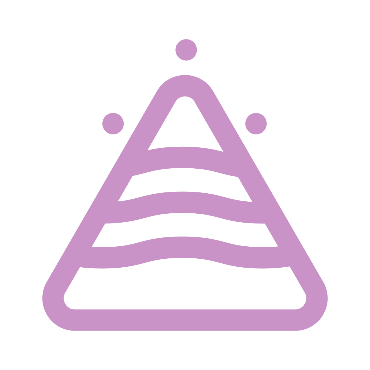 Purple Icon Illustration of a step-by-step mountain to represent the third step in the logo design + brand identity design: Development
