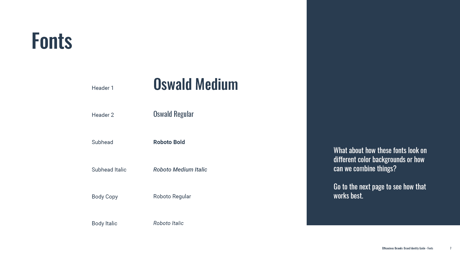 Efficacious fonts laid out and explained.