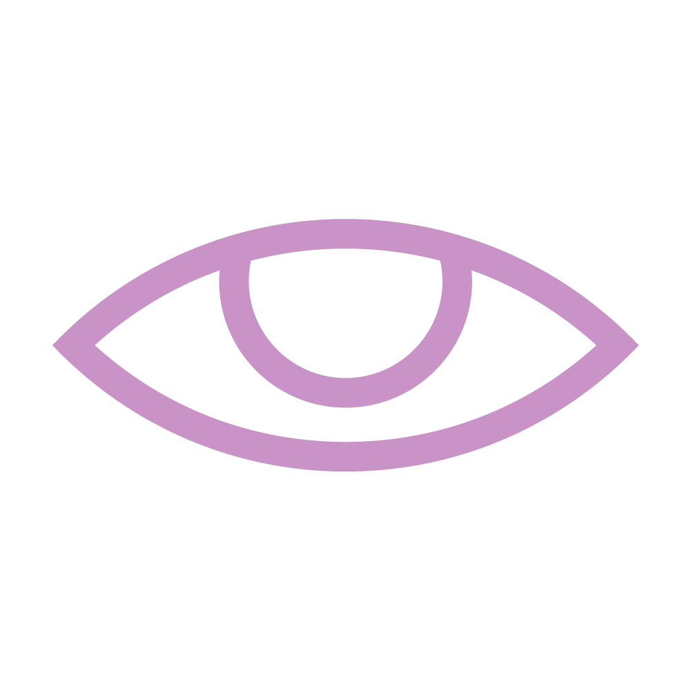 Curiosity Icon eye shape represents brand value for Rachael Ann Lester
