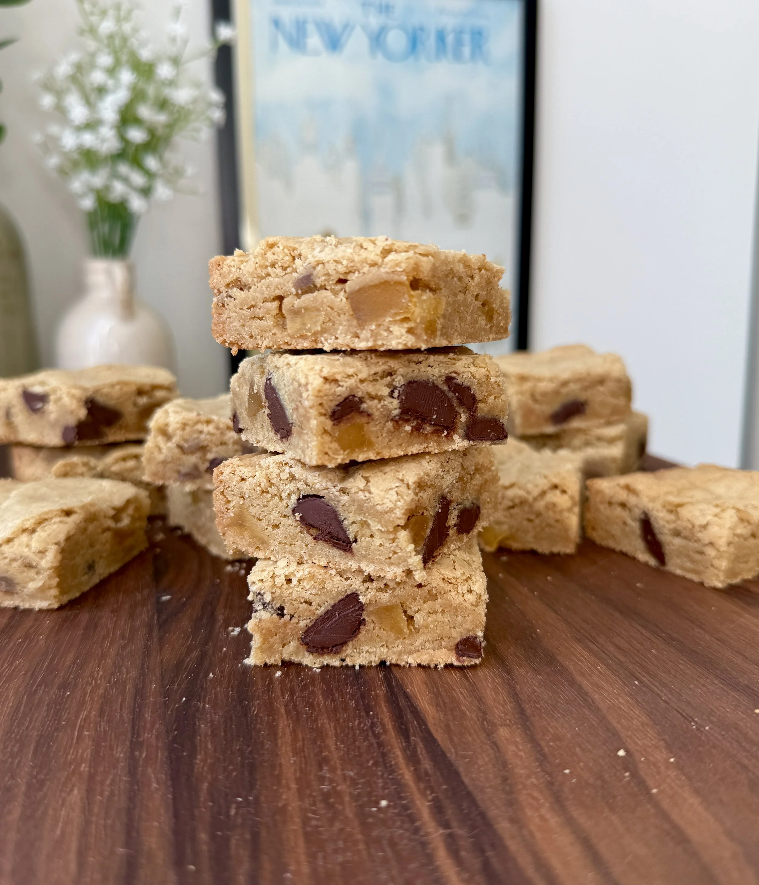 Gluten-Free Candied Ginger Blondies
