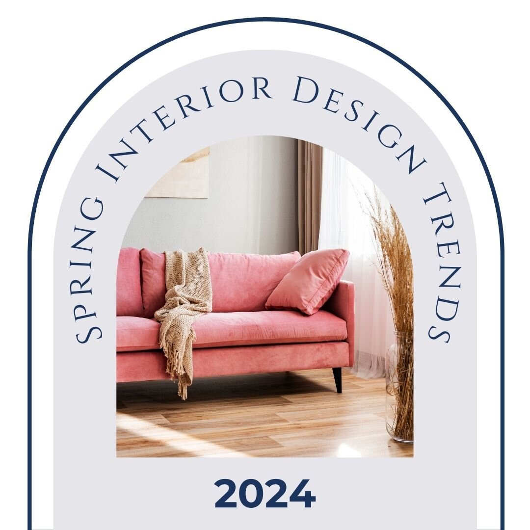 Spring has sprung and the 2024 spring interior design trends are here!

Here are our top 5 favorite trends coming this spring:

1. Color!
2. Retro Vibes
3. Statement Details
4. Patterns on patterns
5. Dramatic Lighting

Which of these are your favori