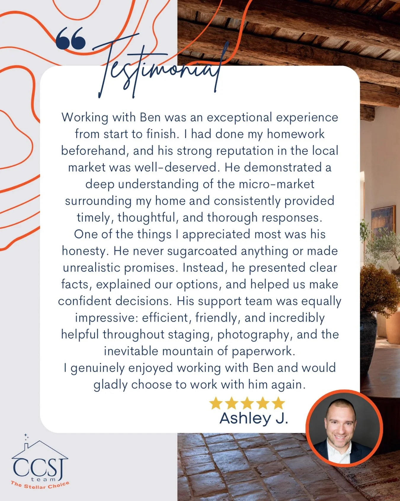 A truly exceptional real estate experience ⭐️⭐️⭐️⭐️⭐️

Ashley highlighted what matters most when buying or selling a home: market expertise, transparency, and confidence in every decision. Ben&rsquo;s deep understanding of neighborhood micro-markets 