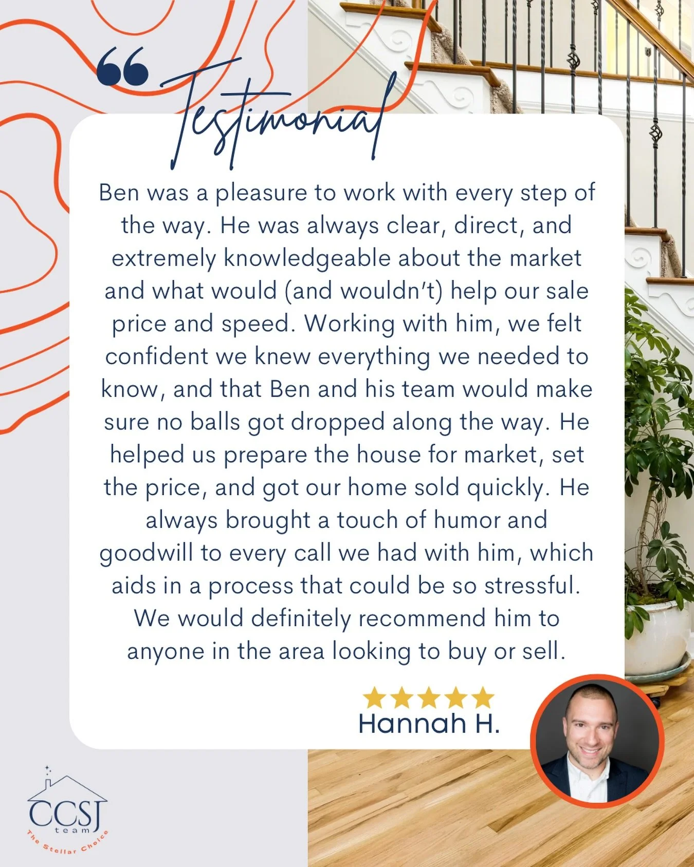 ✨ Testimonial Tuesday ✨

A little humor, a lot of expertise, and an agent that never lets anything slip through the cracks. This is what working with Ben is all about. 

Congrats to both Ben and his clients for another successful sale! ⭐️⭐️⭐️⭐️⭐️

#t