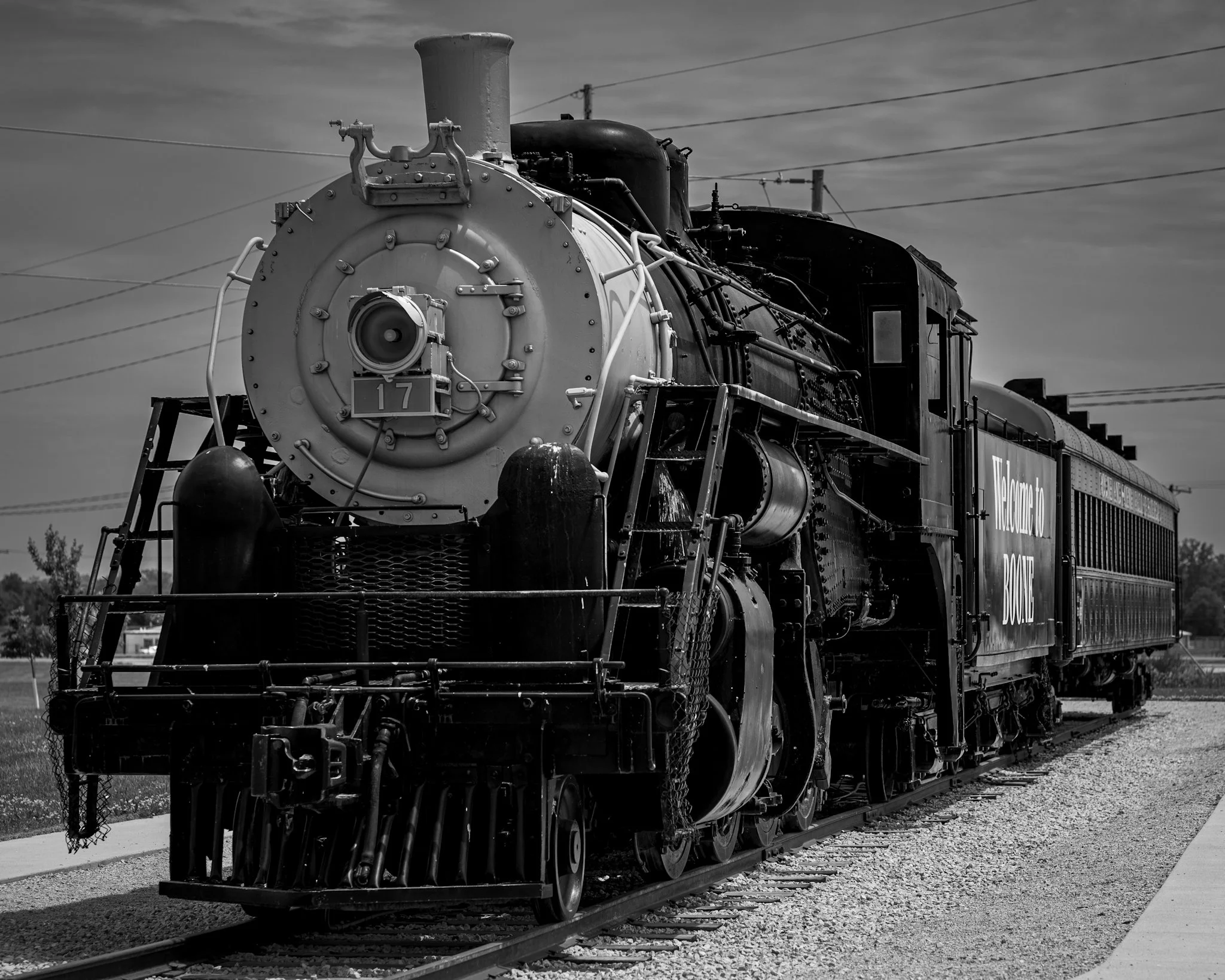 Standing quietly on display in Boone, Iowa, No. 17 serves as a reminder of the era when steam locomotives powered commerce, industry, and travel across the Midwest. Though no longer under steam, the locomotive retains the imposing presence that once 