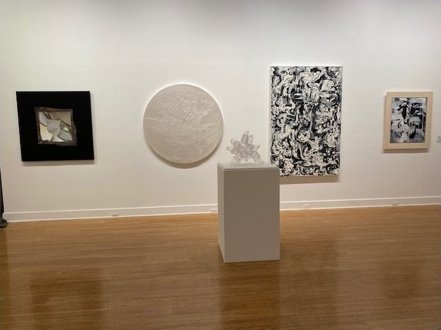  Larry Bell,  MSMSBK #108 (Medium Size Mirage Study, Black, #108)  (1993); Andy Moses,  Beyond the Cirrostratus  (2003); Michael Dee,  Star (Small Clear) (2007); Robert Standish,  Falls  (2012-2013) 