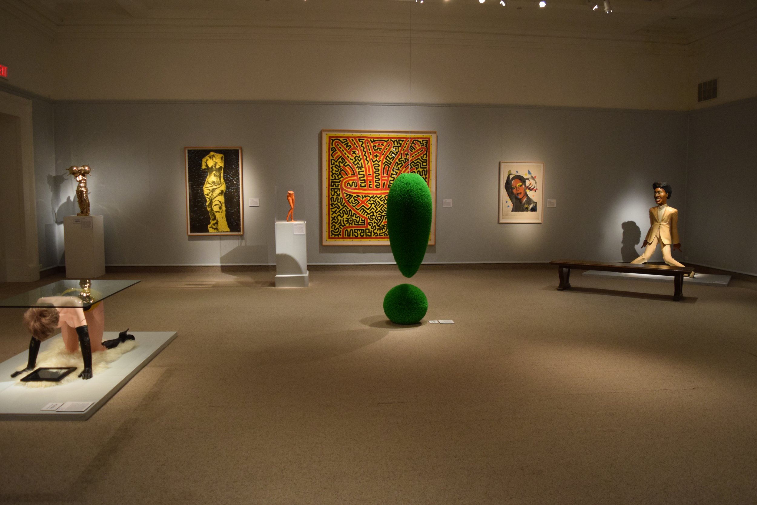  Allen Jones,  Table  (1969); Joel Morrison,  Venus/Jesus Lizard  (2006); Jim Dine,  The Yellow Venus  (1984); Keith Haring &amp; L.A. 2,  Untitled  (1983); Keith Haring,  Untitled  (1983); Richard Artschwager,  Exclamation Point  (1997); Andy Warhol
