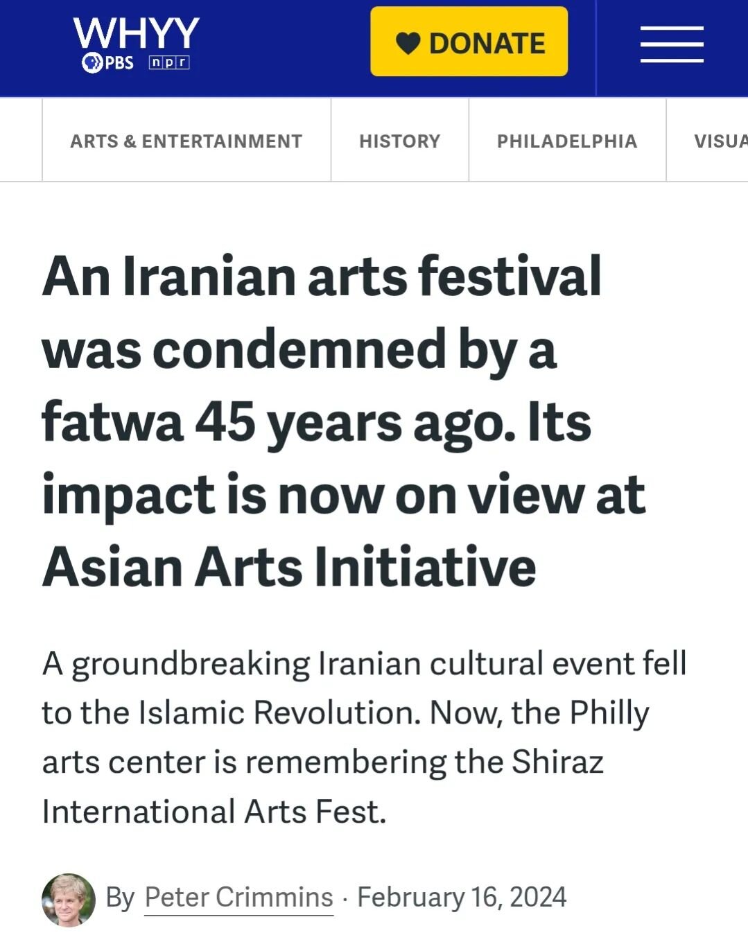 Full article linked in bio 🙏🏼 Thank you @valimahlouji, @bowerbird_philly &amp; @asianartsphilly for curating this for city of Philadelphia. 

📢 See link in bio for The Utopian Stage details and tickets.

@whyy

#Philly #Arts