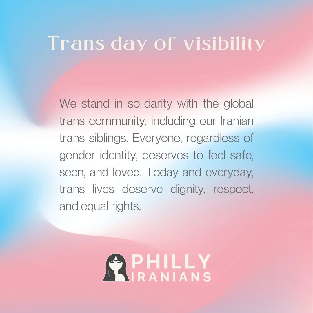 We stand in solidarity with the global trans community, including our Iranian trans siblings. Everyone, regardless of gender identity, deserves to feel safe, seen, and loved. Today and everyday, trans lives deserve dignity, respect, and equal rights.