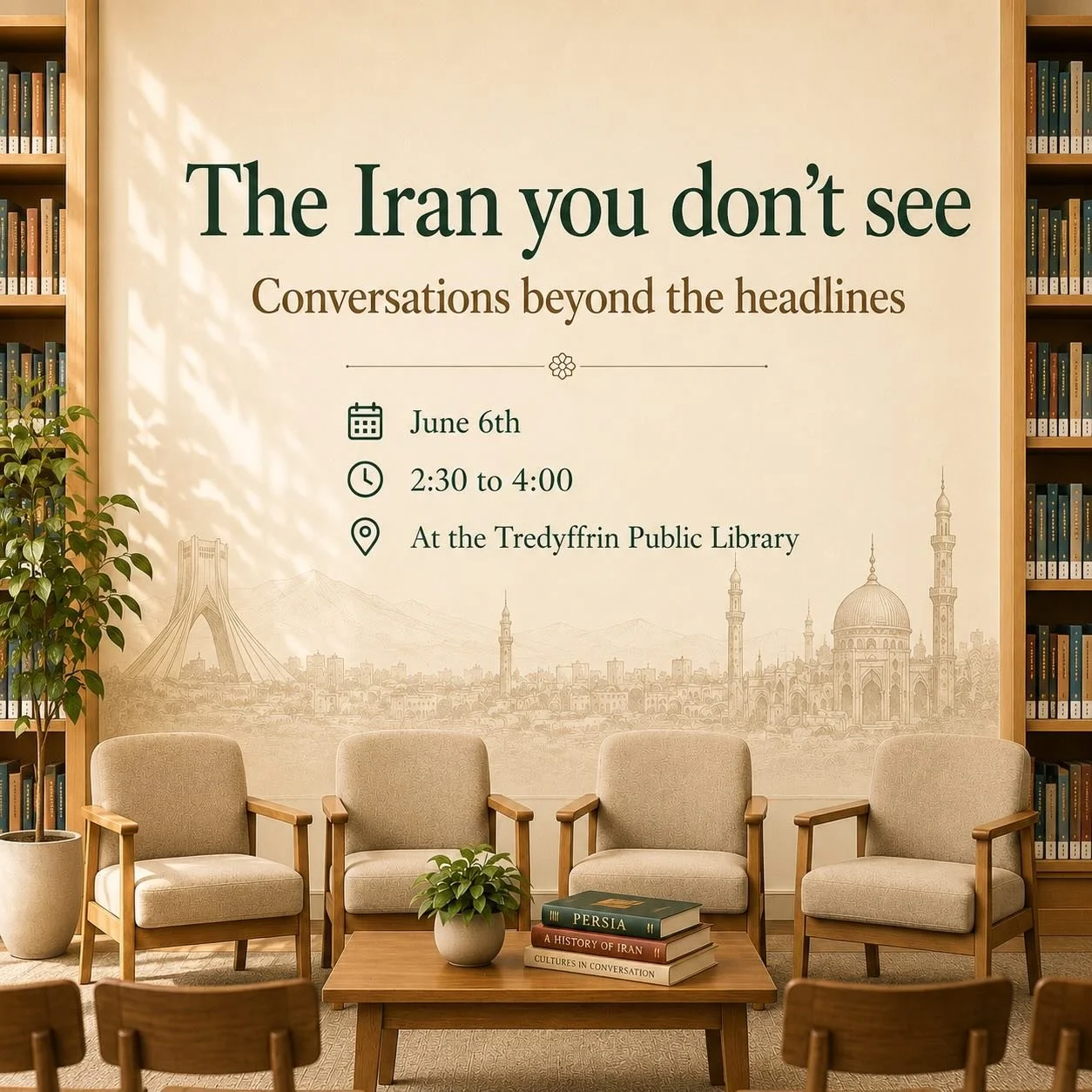 We warmly invite our non-Iranian friends and community members to join us for a conversation about Iran beyond the headlines ✨

This moderated panel brings together voices from the Iranian diaspora to share real stories, lived experiences, and perspe