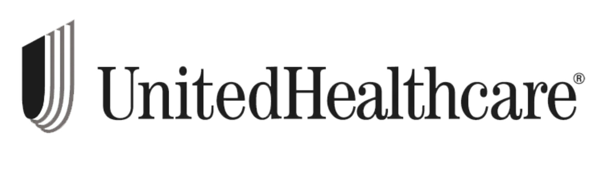 United Healthcare logo with a stylized 'U' and 'H' in black and grey with red background.