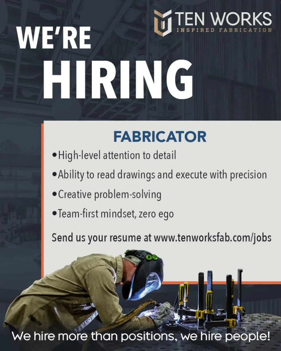 If you&rsquo;re an amazing fabricator, team player, and looking for an incredible crew to work with, this is the place for you. Apply today!
