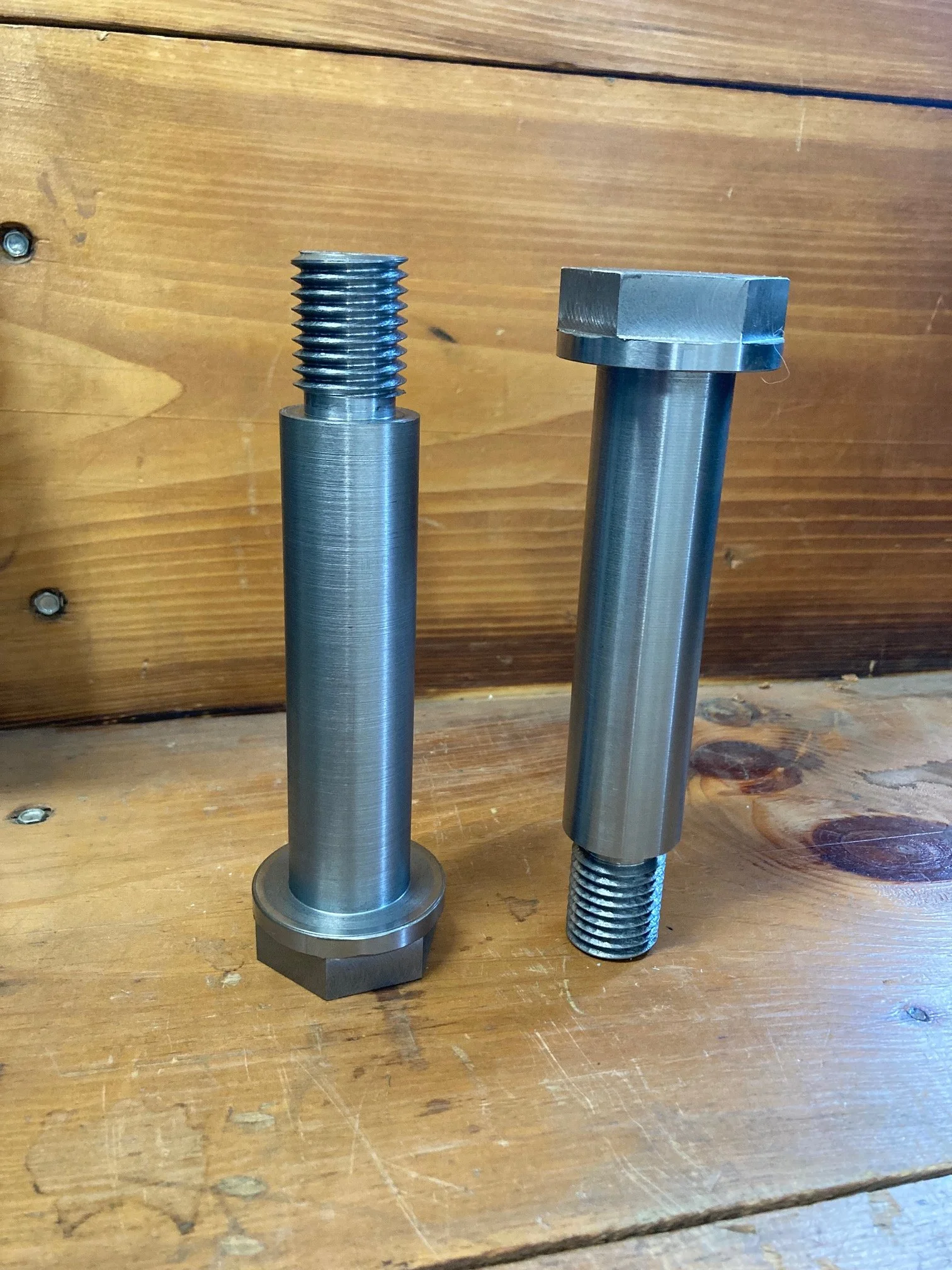Two 1.25" bolts with 1" threads