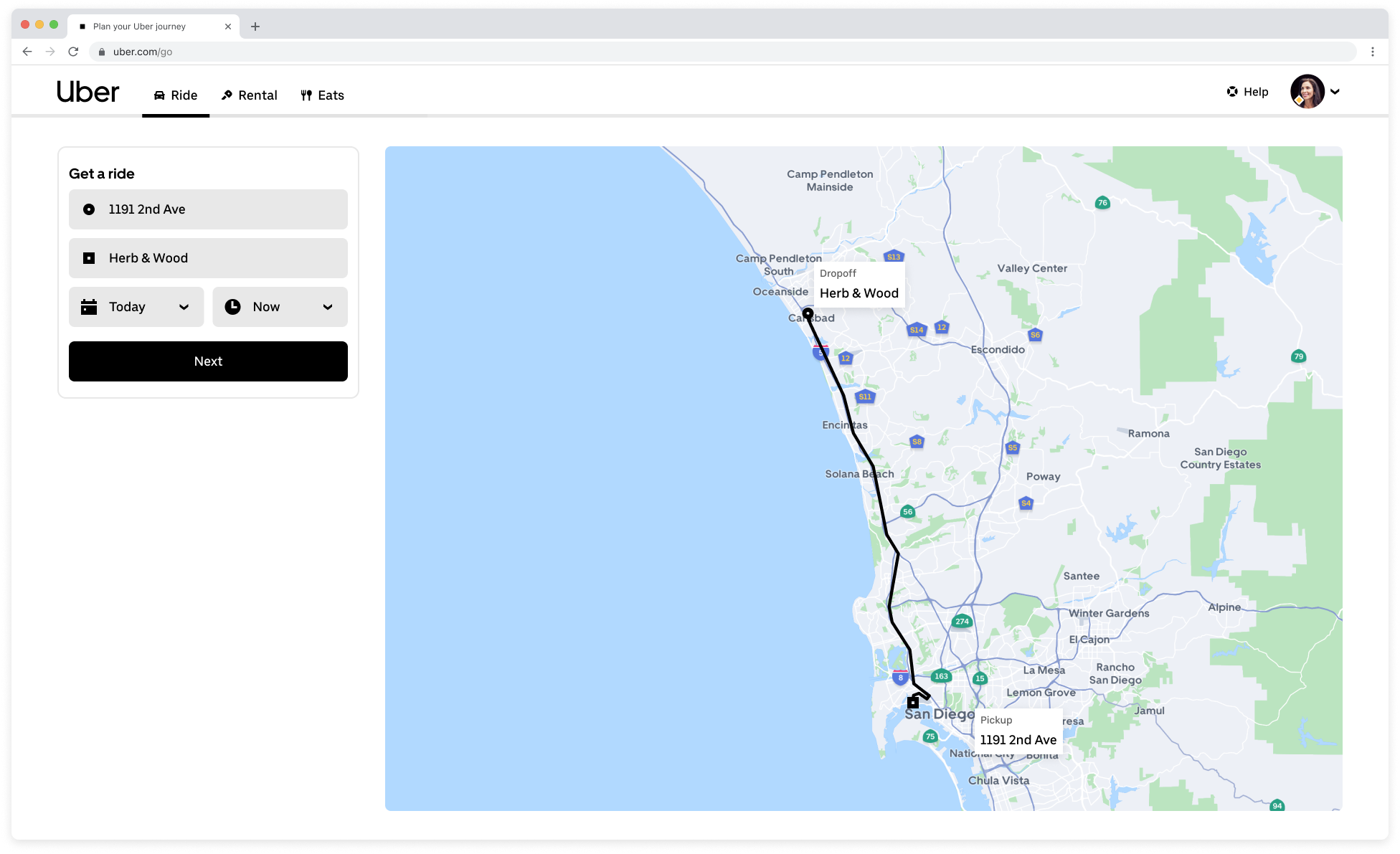 Route overview