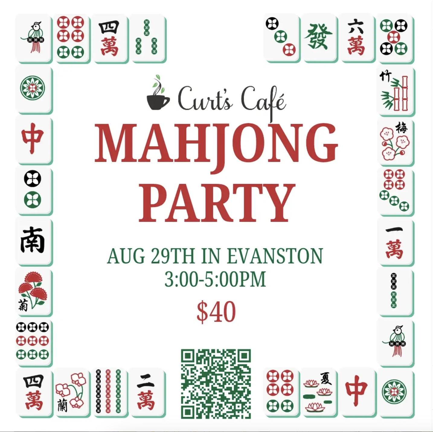 Mahjong Party at Curt’s Cafe