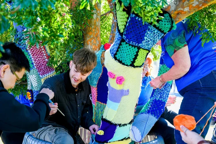 Yarn Bombing for diabetes awareness