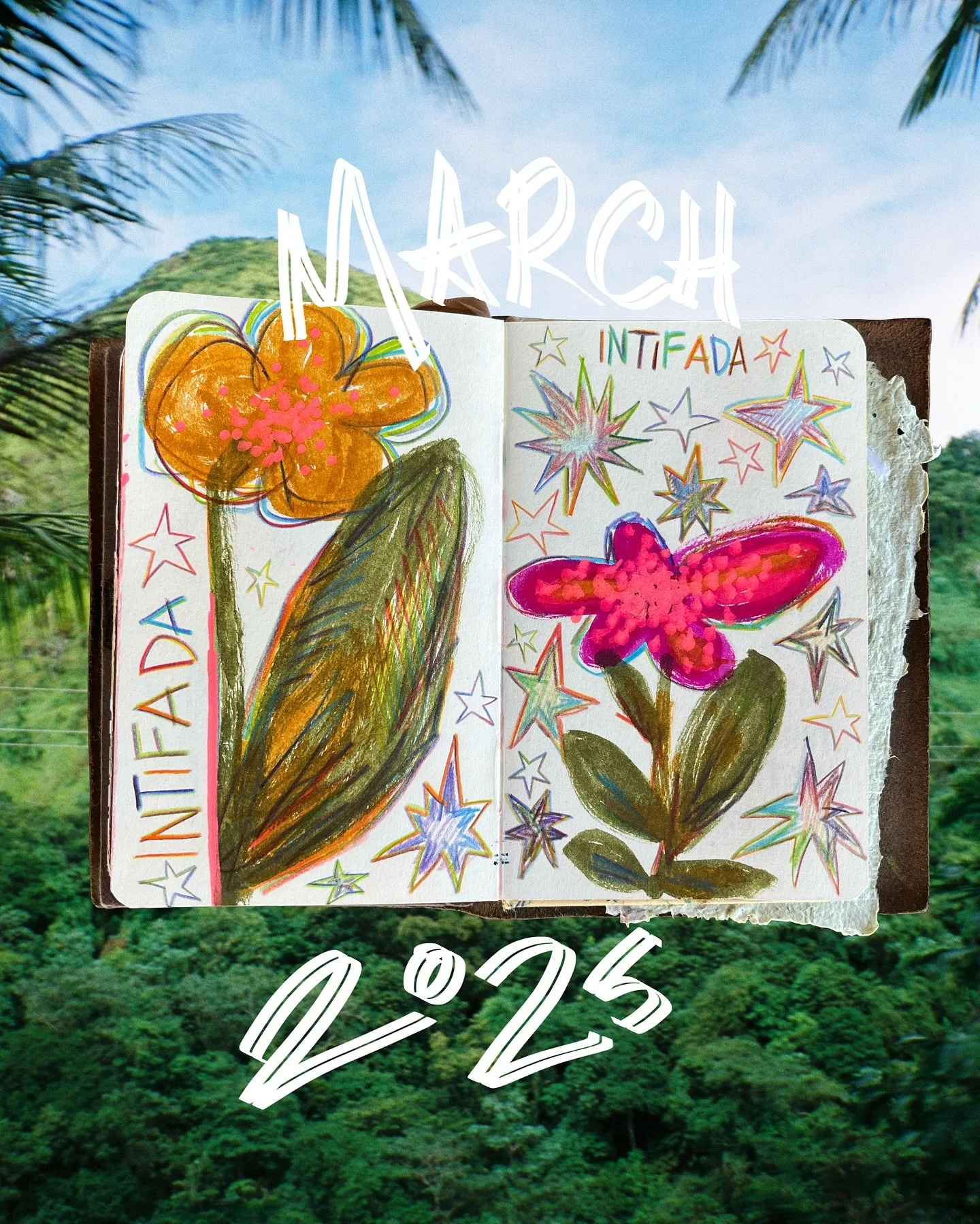 Here&rsquo;s some of my March sketchbook, but I&rsquo;ve also got postcards for you, check my pinned fundraising post for details. 💌

[image descriptions in alt text]

#sketchbookzke #dibujodigitalzke #intifada #paper #mypaperrepublic #todaywewilldr