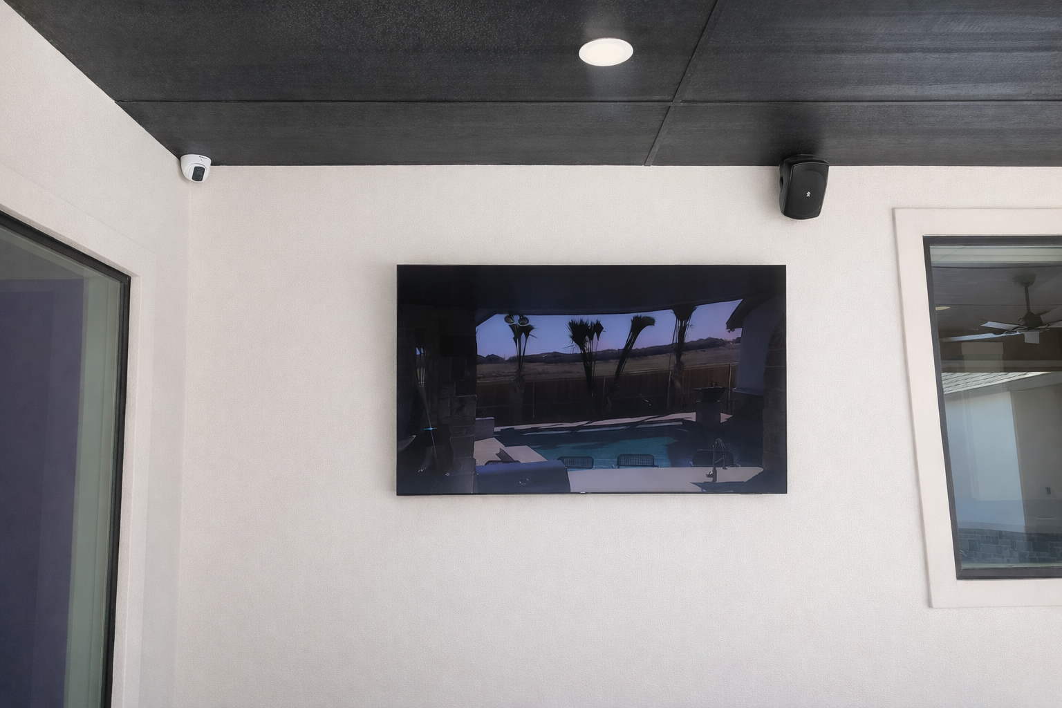 Exterior Patio Camera, Speaker and Tv Mount