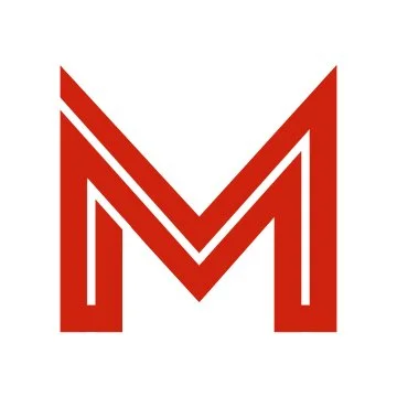 Red stylized letter 'M' logo with white accents.