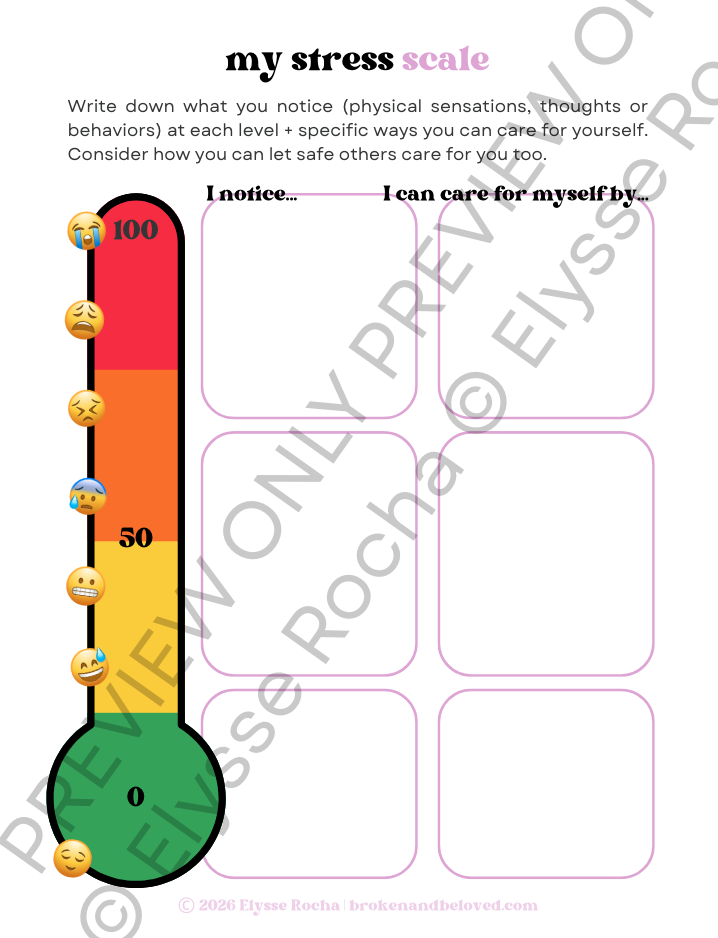 My Stress Scale - SUDS Scale Template and Printable Activity  for Therapy