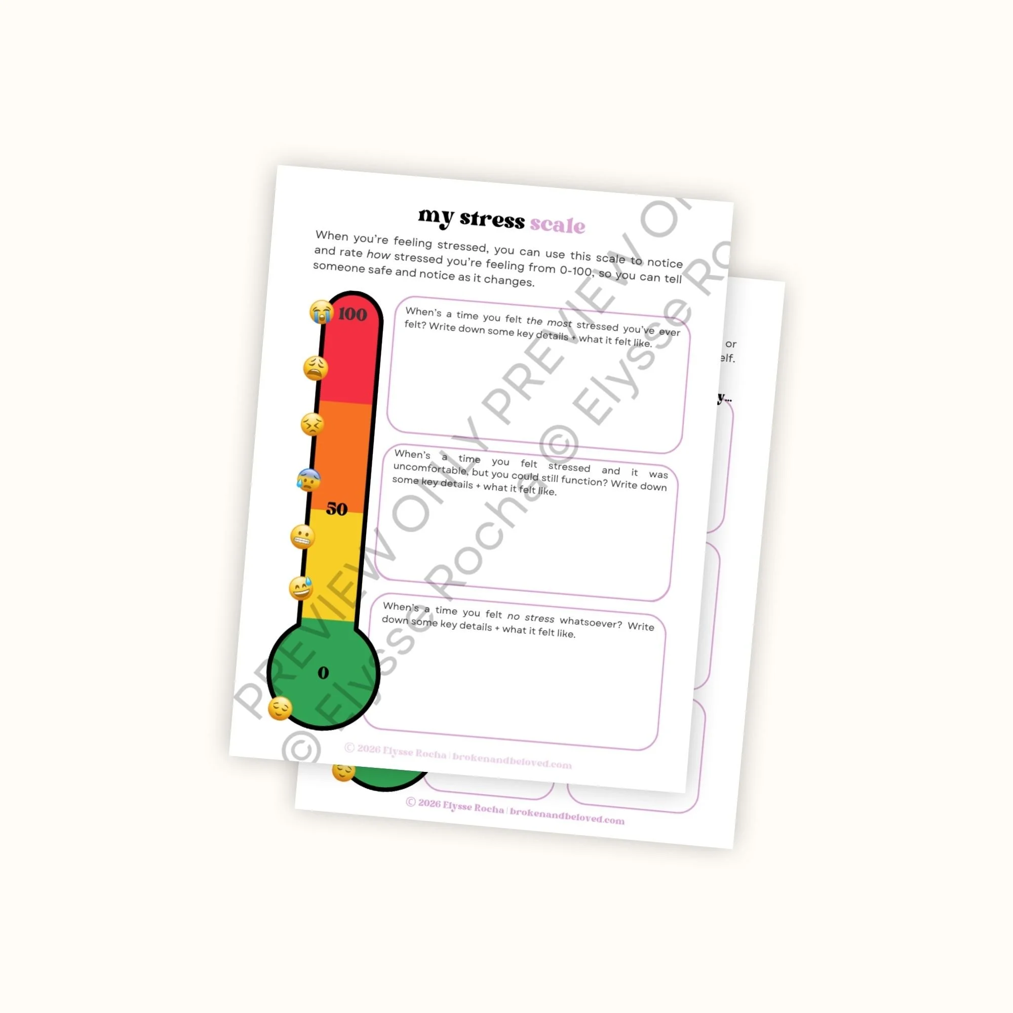 My Stress Scale - SUDS Scale Template and Printable Activity